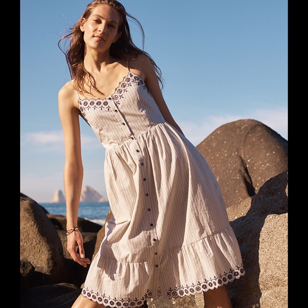 Madewell Embroidered Midi Dress - Gem